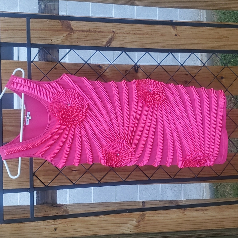 Vienna womans Pink party dress size medium.